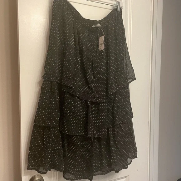 NWT J. Crew ruffle midi polka dot skirt - Picture 2 of 3